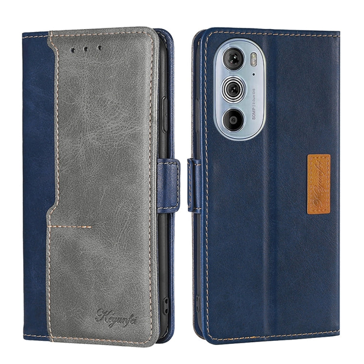 For Motorola Moto Edge+ 2022/Edge 30 Pro Contrast Color Side Buckle Leather Phone Case