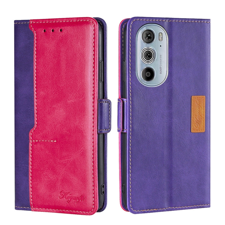 For Motorola Moto Edge+ 2022/Edge 30 Pro Contrast Color Side Buckle Leather Phone Case
