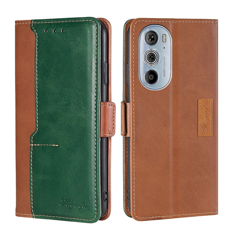 For Motorola Moto Edge+ 2022/Edge 30 Pro Contrast Color Side Buckle Leather Phone Case