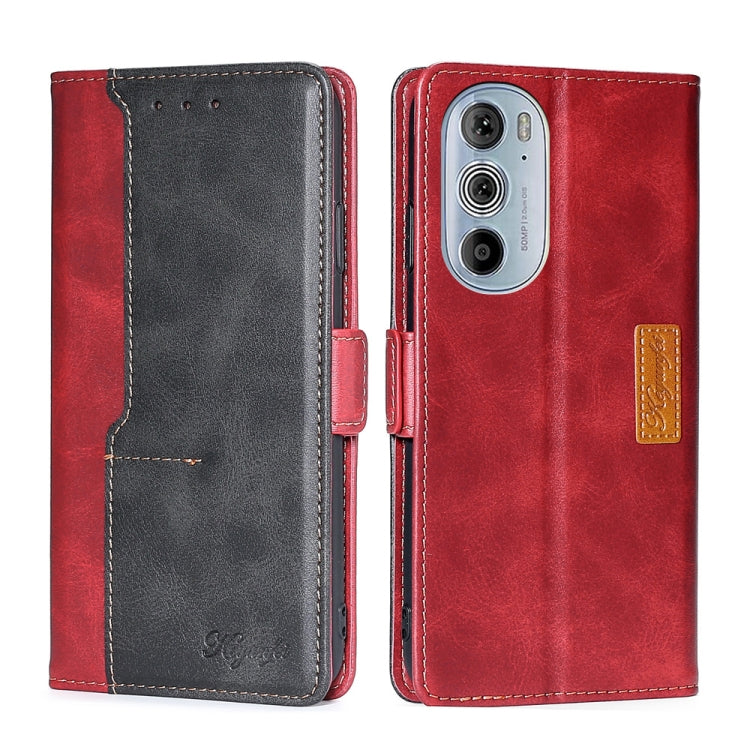 For Motorola Moto Edge+ 2022/Edge 30 Pro Contrast Color Side Buckle Leather Phone Case