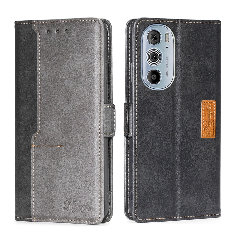 For Motorola Moto Edge+ 2022/Edge 30 Pro Contrast Color Side Buckle Leather Phone Case