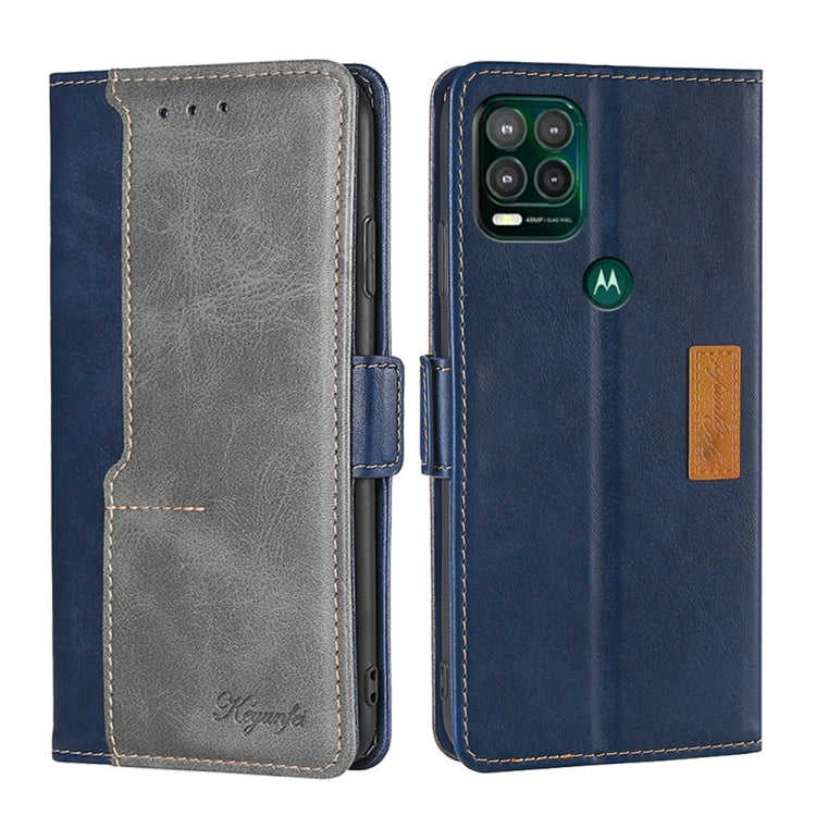 For Motorola Moto G Stylus 2022 Contrast Color Side Buckle Leather Phone Case