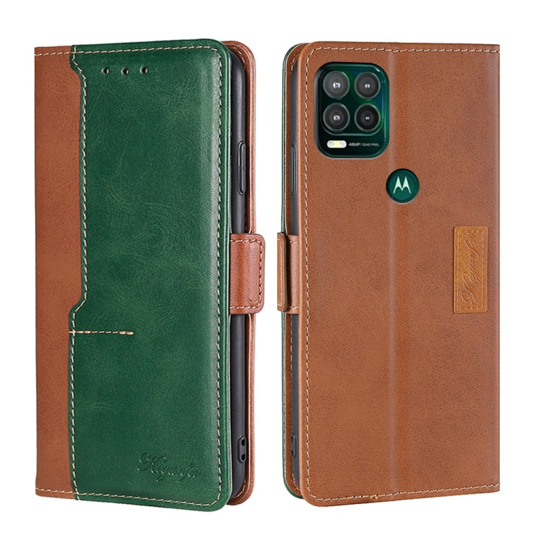 For Motorola Moto G Stylus 2022 Contrast Color Side Buckle Leather Phone Case