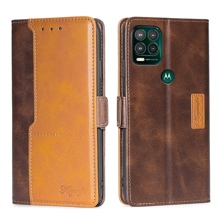 For Motorola Moto G Stylus 2022 Contrast Color Side Buckle Leather Phone Case
