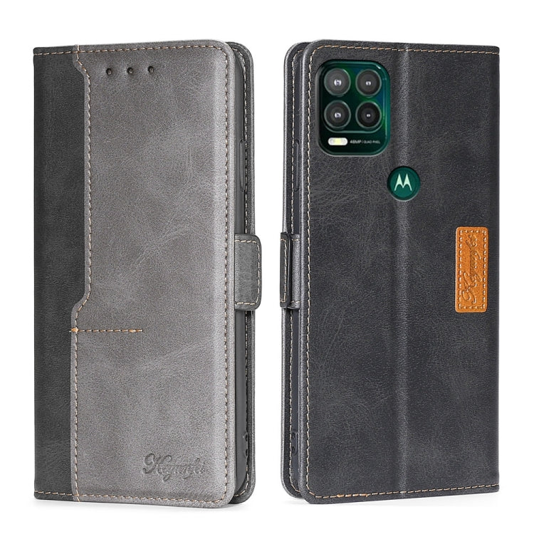 For Motorola Moto G Stylus 2022 Contrast Color Side Buckle Leather Phone Case