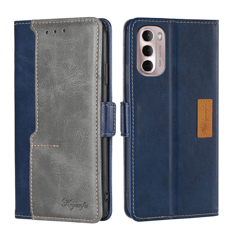 For Motorola Moto G Stylus 5G 2022 Contrast Color Side Buckle Leather Phone Case