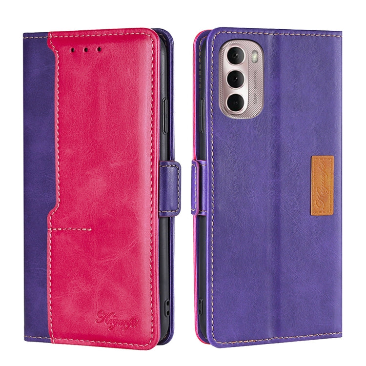 For Motorola Moto G Stylus 5G 2022 Contrast Color Side Buckle Leather Phone Case
