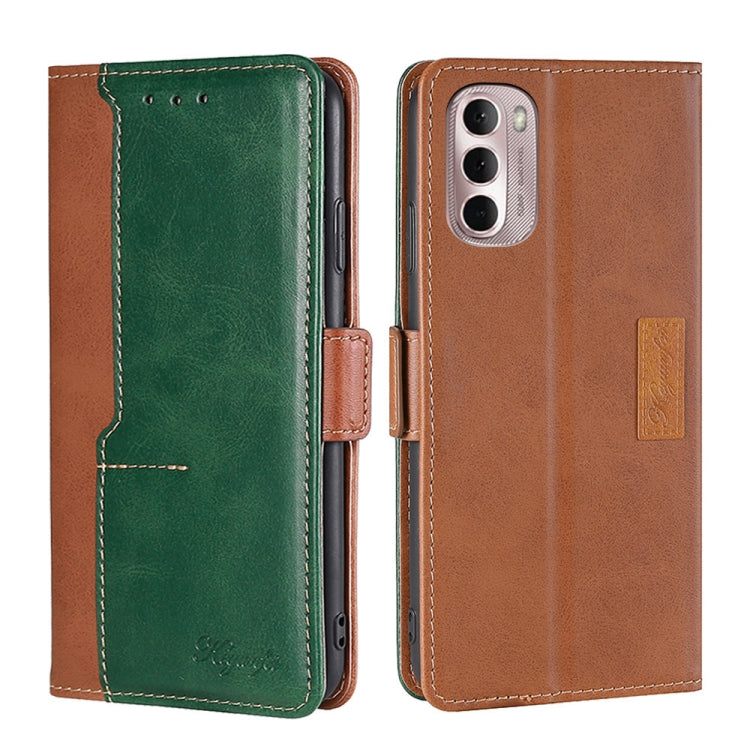 For Motorola Moto G Stylus 5G 2022 Contrast Color Side Buckle Leather Phone Case