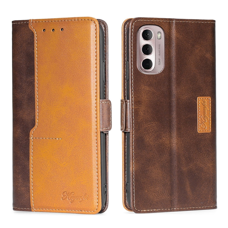 For Motorola Moto G Stylus 5G 2022 Contrast Color Side Buckle Leather Phone Case