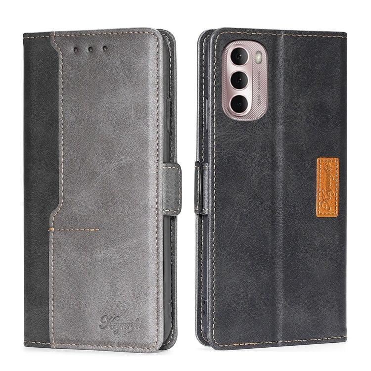 For Motorola Moto G Stylus 5G 2022 Contrast Color Side Buckle Leather Phone Case