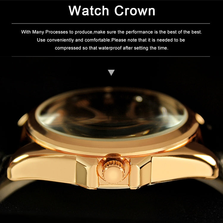 YAZOLE 342 Leather Band Diamond Scale Quartz Watch