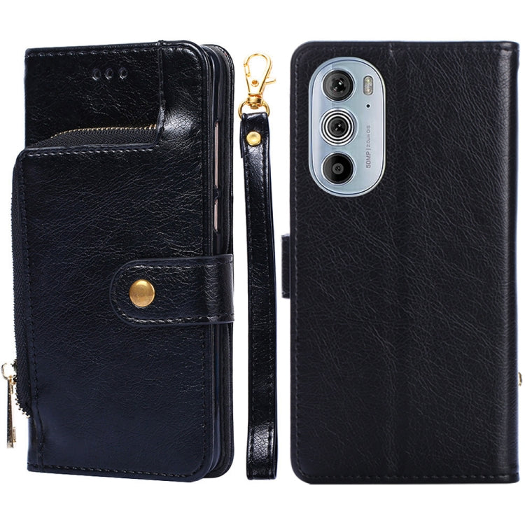 For Motorola Edge 30 Pro Zipper Bag Leather Phone Case