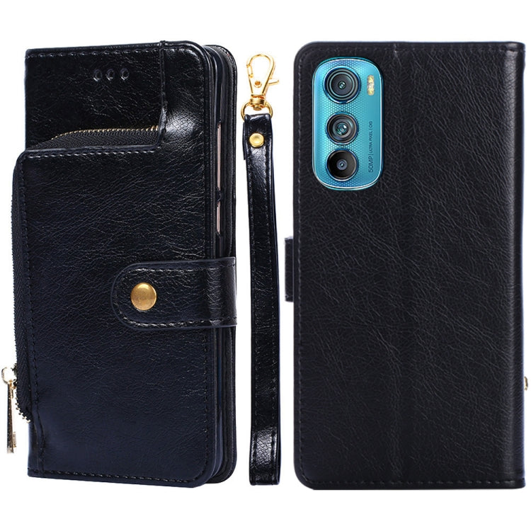 For Motorola Edge 30 Zipper Bag Leather Phone Case