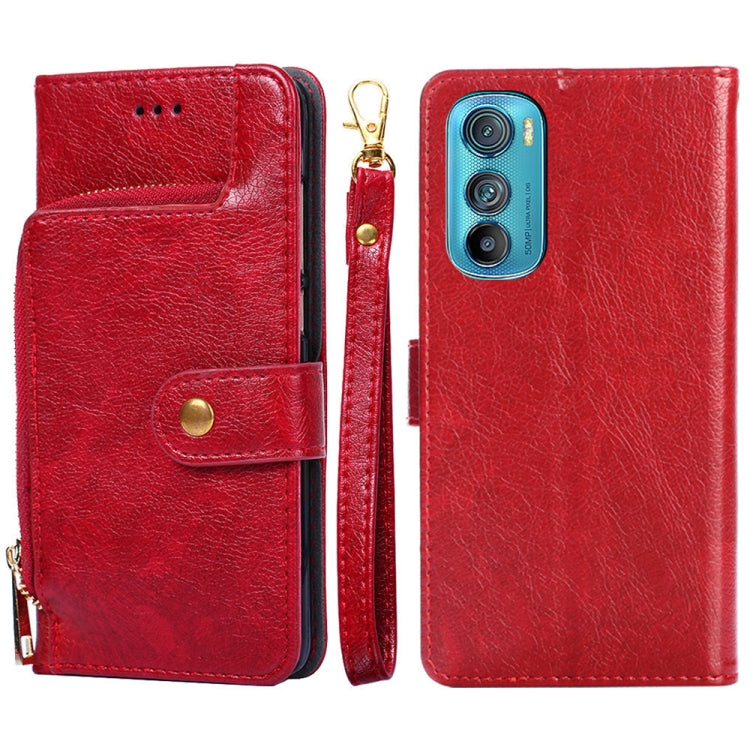For Motorola Edge 30 Zipper Bag Leather Phone Case