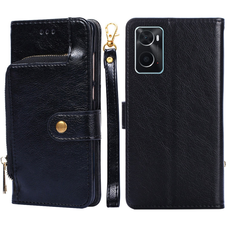 For OPPO A36/A76 4G Global Zipper Bag Leather Phone Case