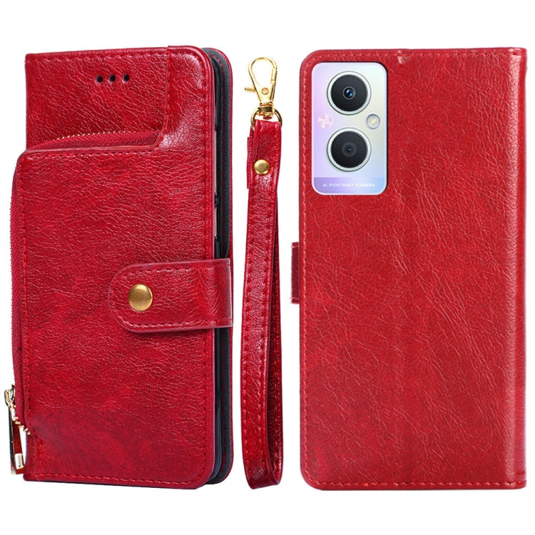 For OPPO A95 5G Zipper Bag Leather Phone Case