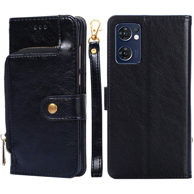 For OPPO Find X5 Lite Zipper Bag Leather Phone Case