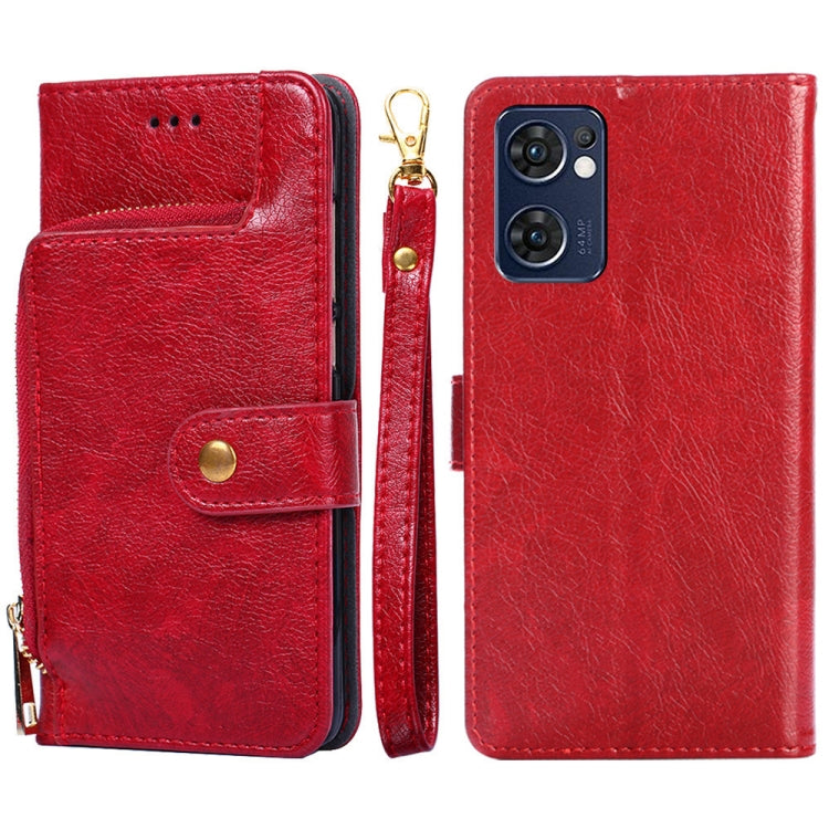 For OPPO Find X5 Lite Zipper Bag Leather Phone Case