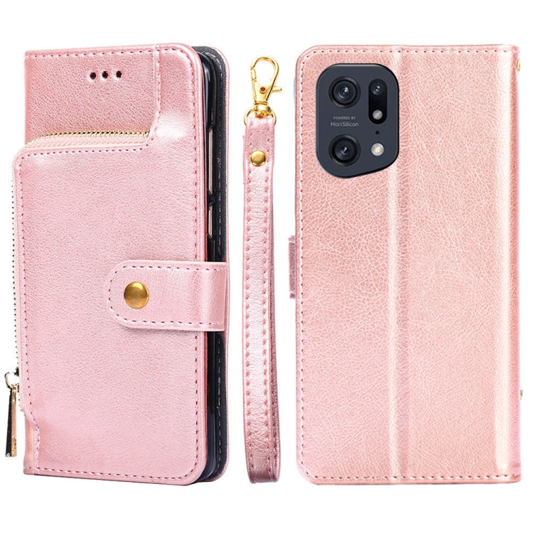 For OPPO Find X5 Pro Zipper Bag Leather Phone Case