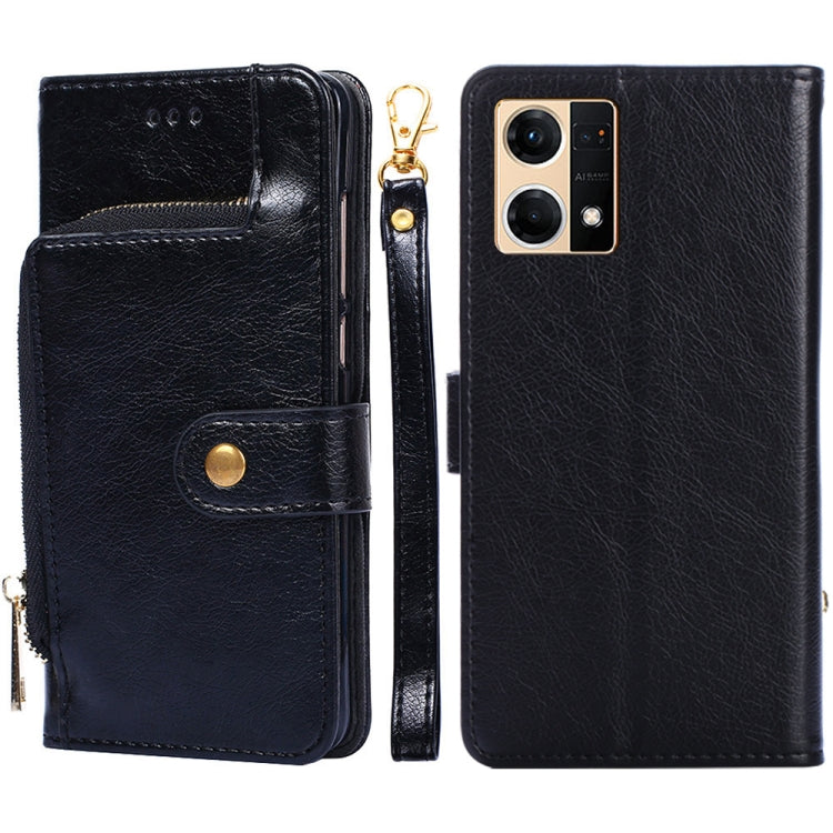 For OPPO Reno7 4G/F21 Pro 4G Zipper Bag Leather Phone Case
