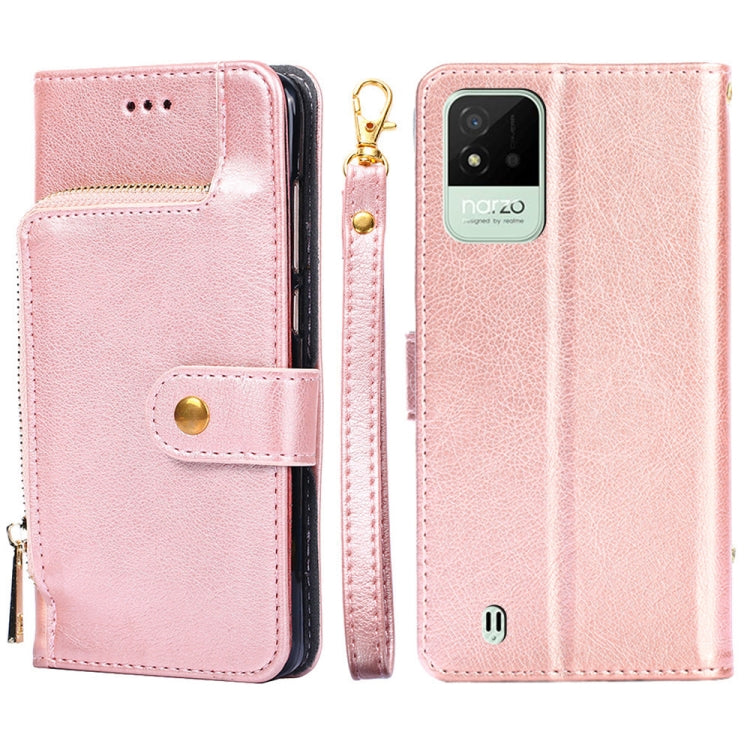 For OPPO Realme Narzo 50i Zipper Bag Leather Phone Case