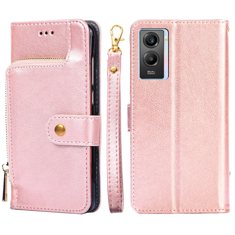 For vivo Y55s 5G Zipper Bag Leather Phone Case