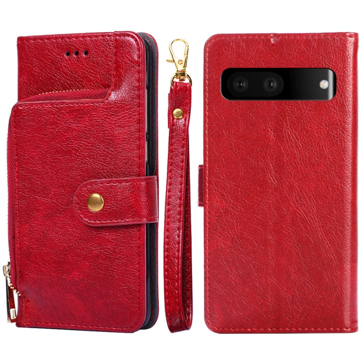 For Google Pixel 7 5G Zipper Bag Leather Phone Case