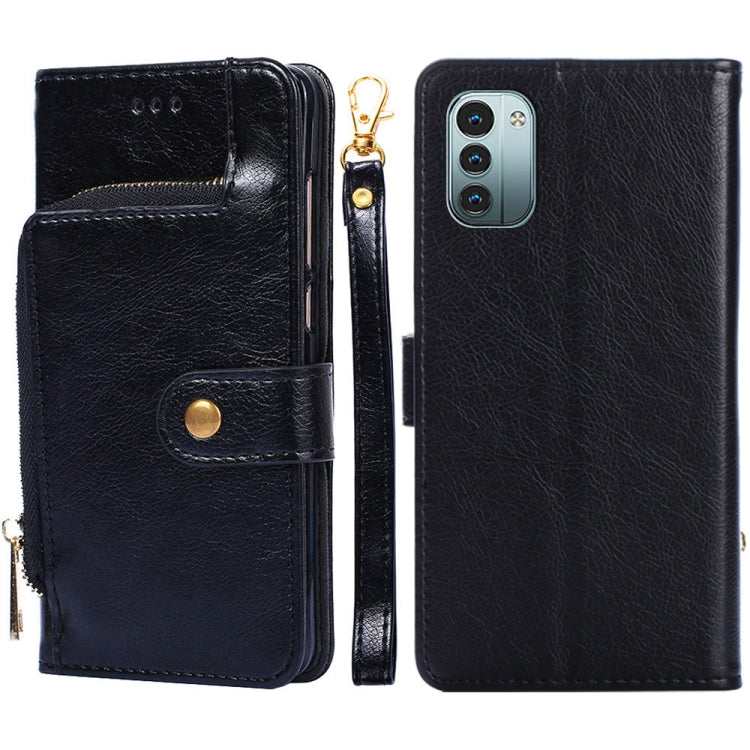 For Nokia G21/G11 Zipper Bag Leather Phone Case
