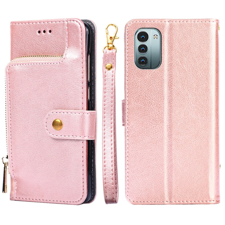 For Nokia G21/G11 Zipper Bag Leather Phone Case