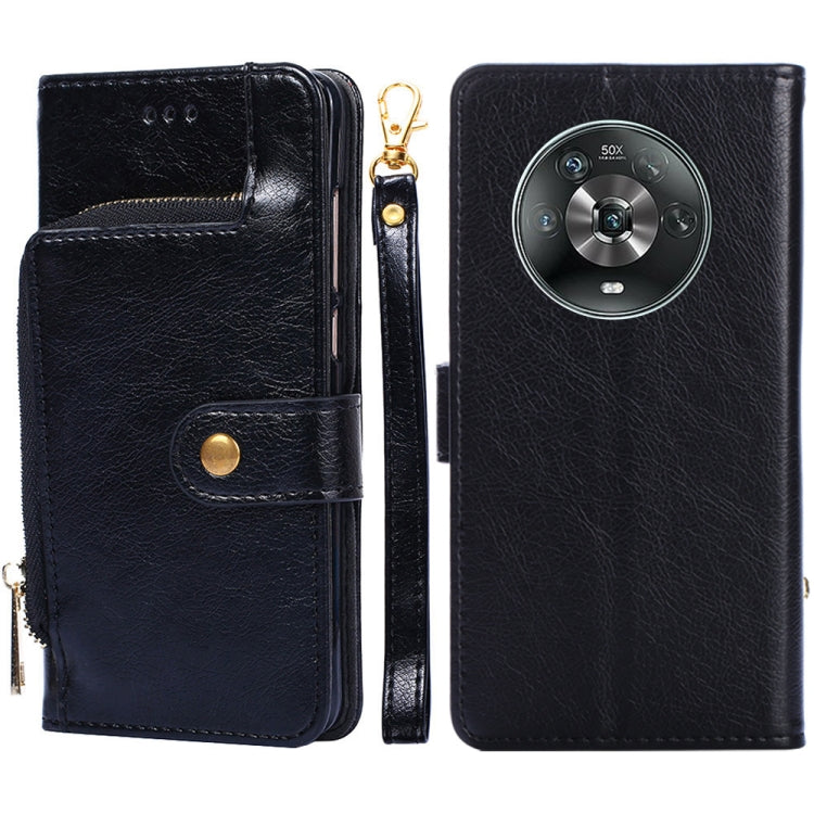 For Honor Magic4 Zipper Bag Leather Phone Case