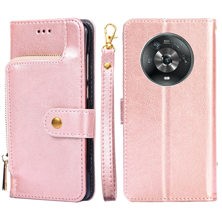 For Honor Magic4 Zipper Bag Leather Phone Case
