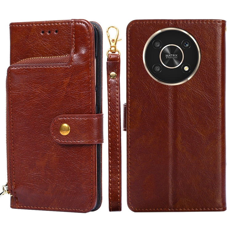For Honor X30 Zipper Bag Leather Phone Case