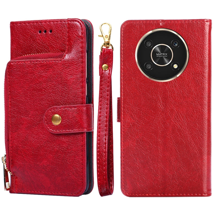 For Honor X30 Zipper Bag Leather Phone Case