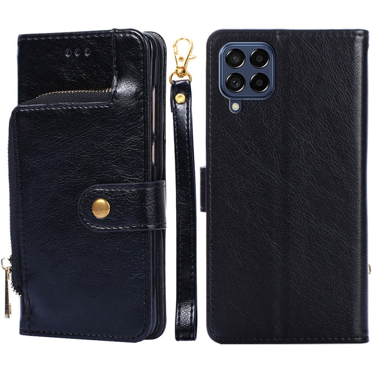 For Samsung Galaxy M53 5G Zipper Bag Leather Phone Case