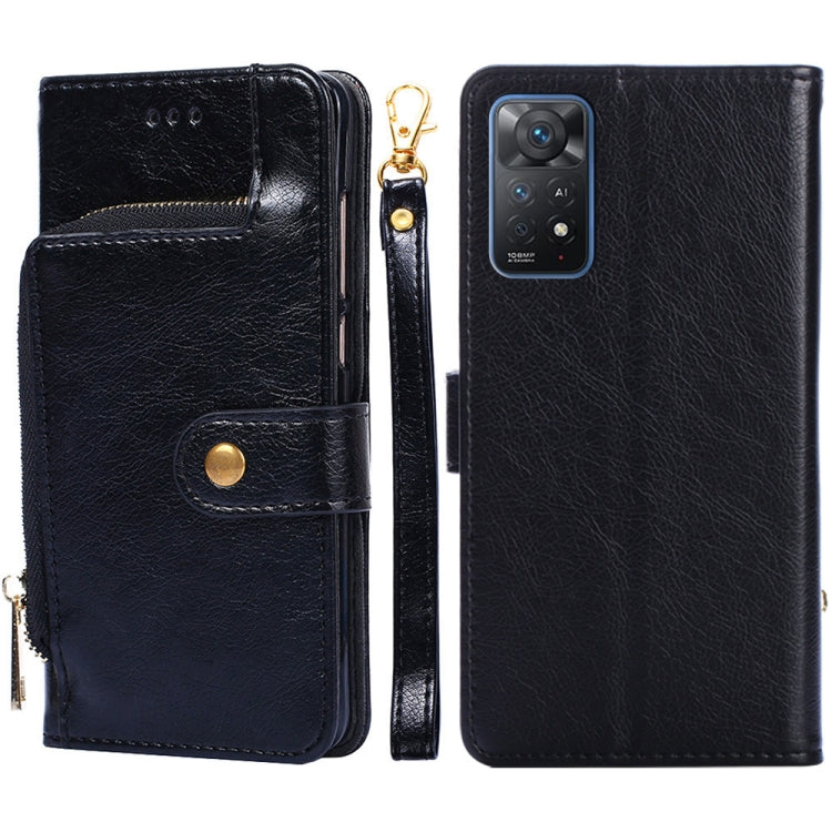 For Xiaomi Redmi Note 11 Pro Global/Redmi Note 11S Pro 5G Global Zipper Bag Leather Phone Case