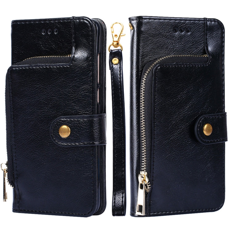 For ZTE Tempo X Zipper Bag Leather Phone Case
