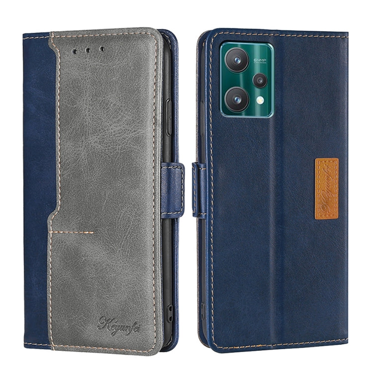 For OPPO Realme 9 Pro Contrast Color Side Buckle Leather Phone Case