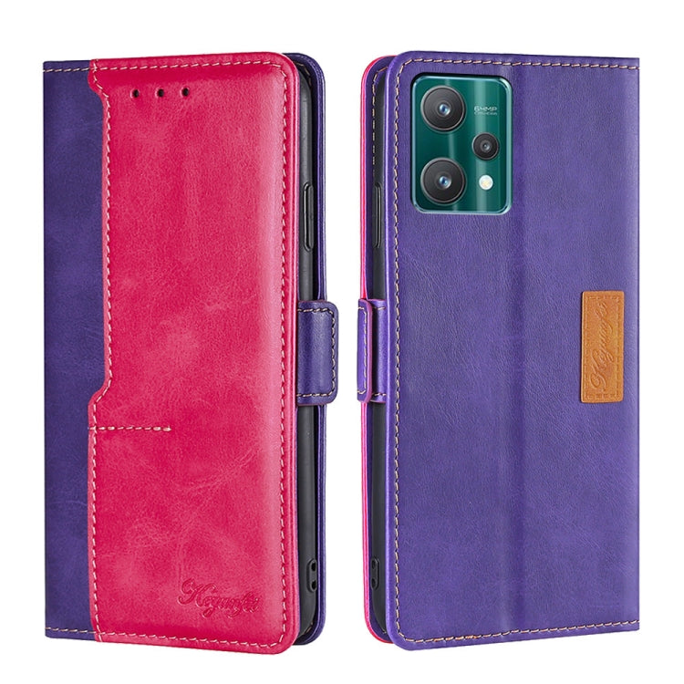For OPPO Realme 9 Pro Contrast Color Side Buckle Leather Phone Case
