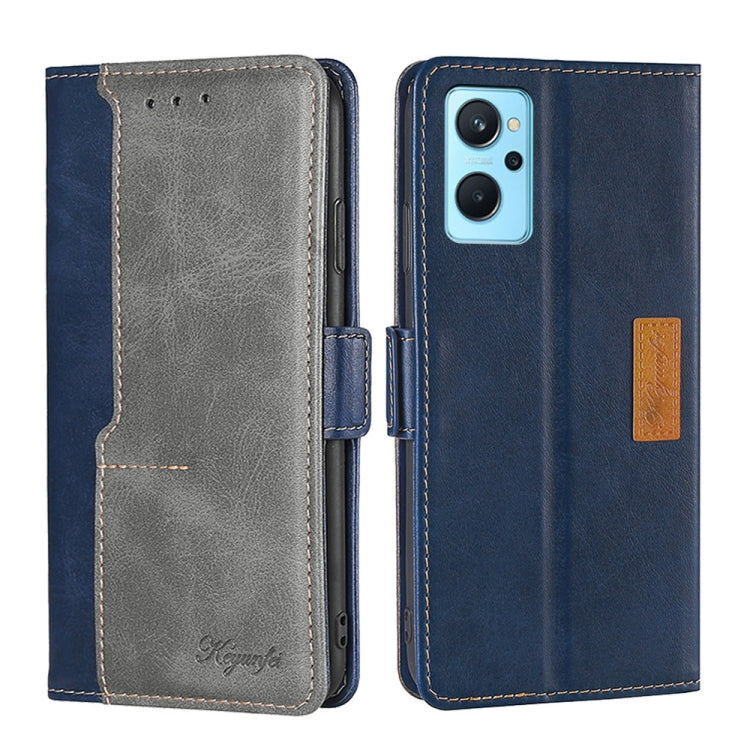 For OPPO Realme 9i/A36 4G/A96 4G/K10 4G/A76 4G Contrast Color Side Buckle Leather Phone Case
