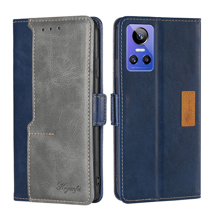 For OPPO Realme GT Neo3 Contrast Color Side Buckle Leather Phone Case