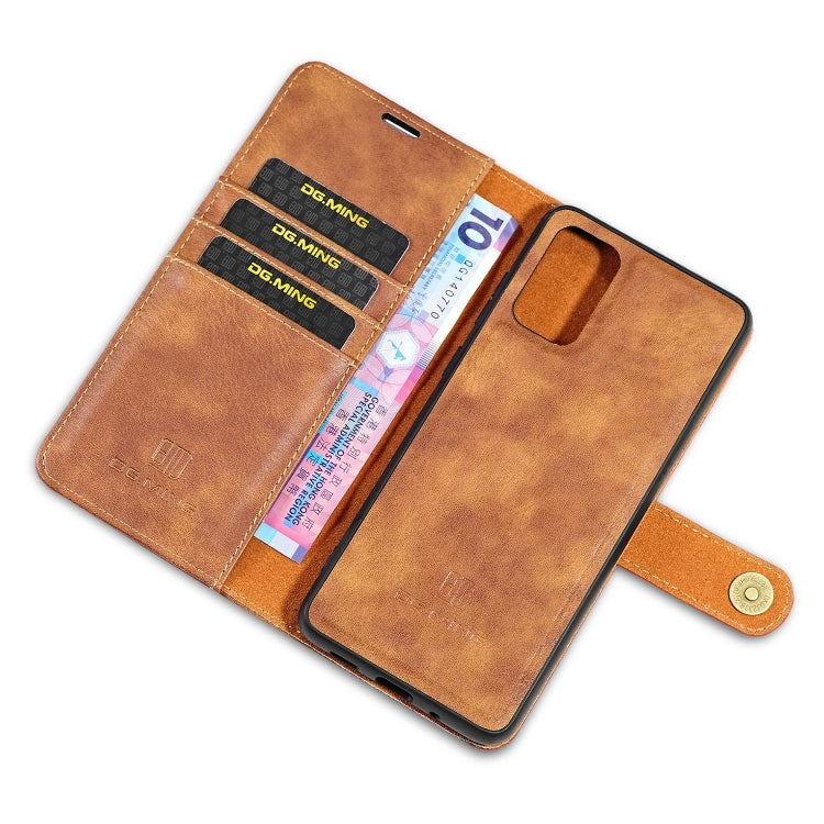 For Galaxy S20 DG.MING Crazy Horse Texture Flip Detachable Magnetic Leather Case with Holder & Card Slots & Wallet
