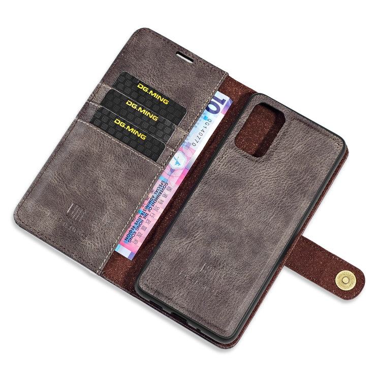 For Galaxy S20+ DG.MING Crazy Horse Texture Flip Detachable Magnetic Leather Case with Holder & Card Slots & Wallet