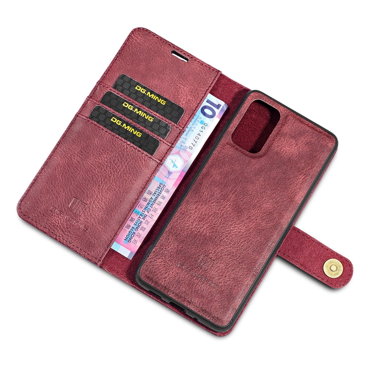 For Galaxy S20+ DG.MING Crazy Horse Texture Flip Detachable Magnetic Leather Case with Holder & Card Slots & Wallet