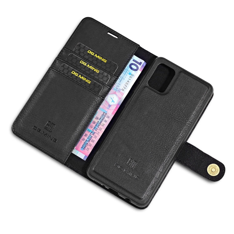 For Galaxy A51 DG.MING Crazy Horse Texture Flip Detachable Magnetic Leather Case with Holder & Card Slots & Wallet