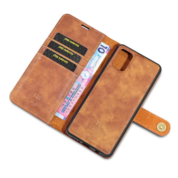 For Galaxy A51 DG.MING Crazy Horse Texture Flip Detachable Magnetic Leather Case with Holder & Card Slots & Wallet