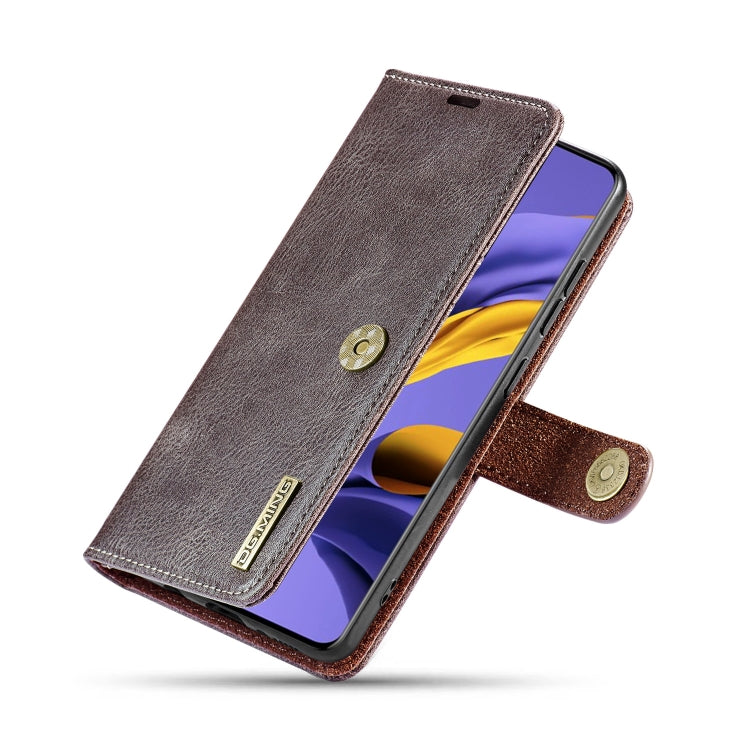 For Galaxy A51 DG.MING Crazy Horse Texture Flip Detachable Magnetic Leather Case with Holder & Card Slots & Wallet