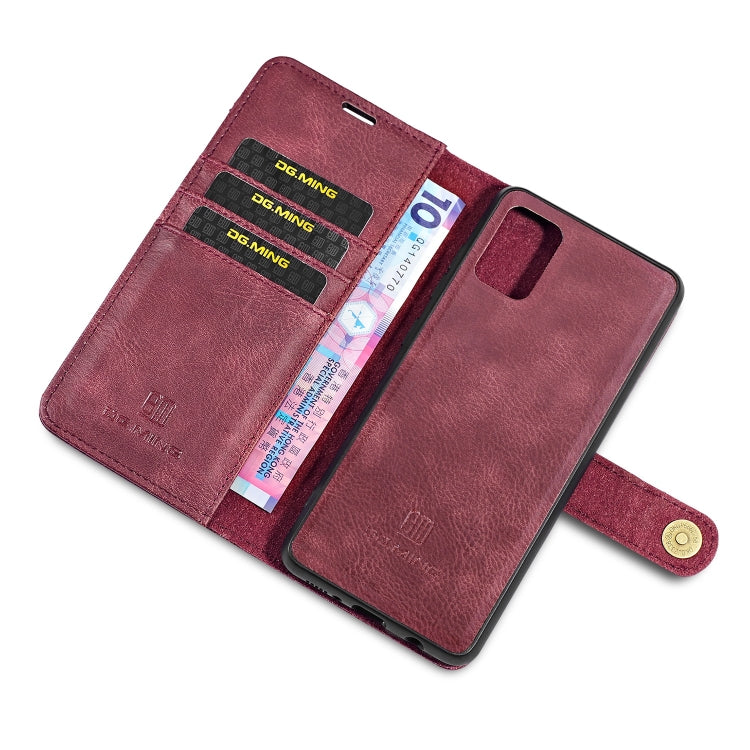 For Galaxy A51 DG.MING Crazy Horse Texture Flip Detachable Magnetic Leather Case with Holder & Card Slots & Wallet