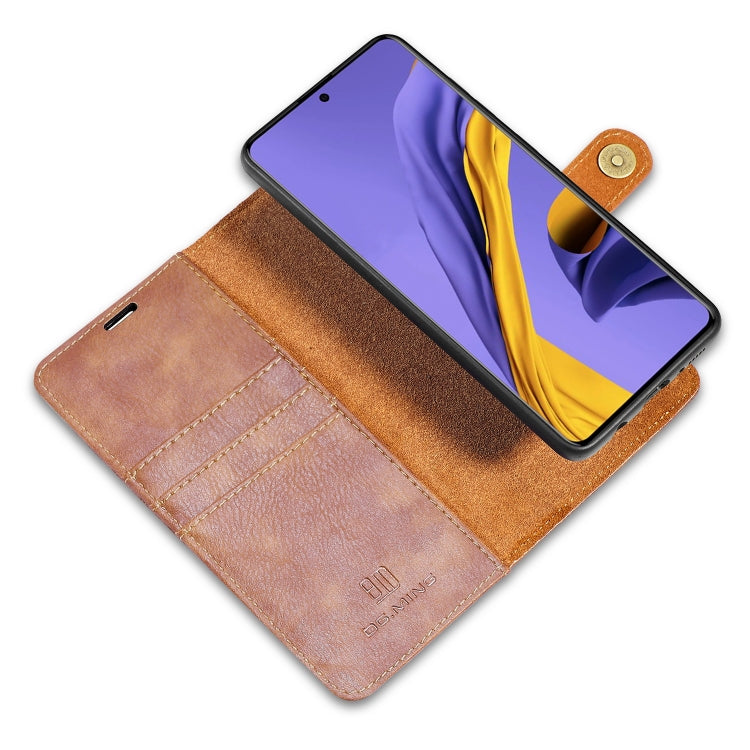 For Galaxy A71 DG.MING Crazy Horse Texture Flip Detachable Magnetic Leather Case with Holder & Card Slots & Wallet