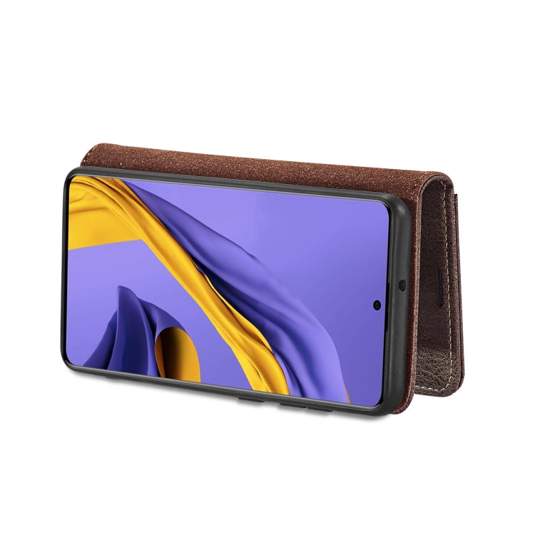 For Galaxy A71 DG.MING Crazy Horse Texture Flip Detachable Magnetic Leather Case with Holder & Card Slots & Wallet