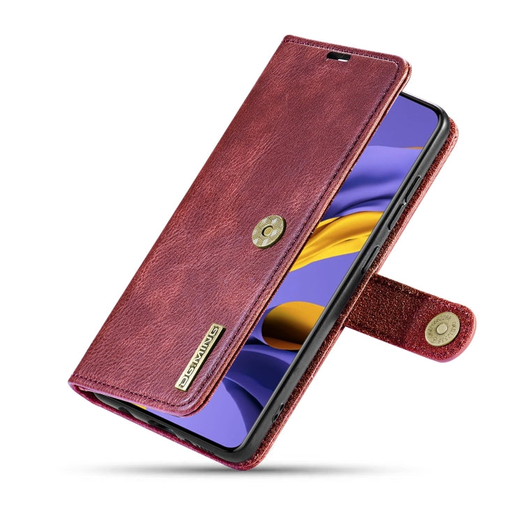 For Galaxy A71 DG.MING Crazy Horse Texture Flip Detachable Magnetic Leather Case with Holder & Card Slots & Wallet